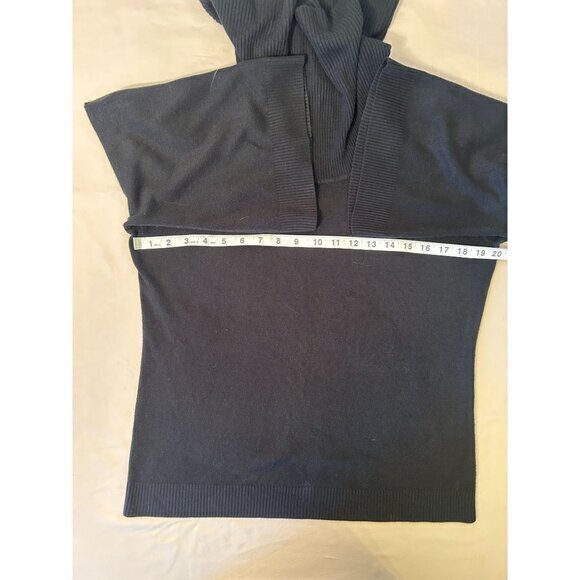 Luxe 360 Designer Cowl Neck Black Sweater 3/4 Sleeves Size Large - Picture 5 of 12